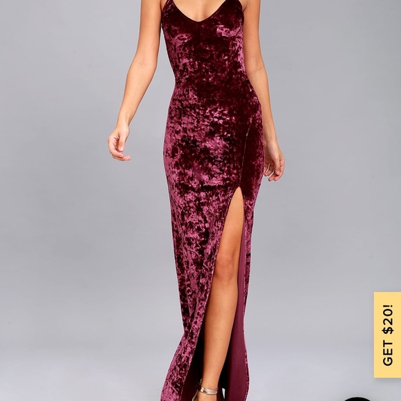 Crushed velvet gown Clearance